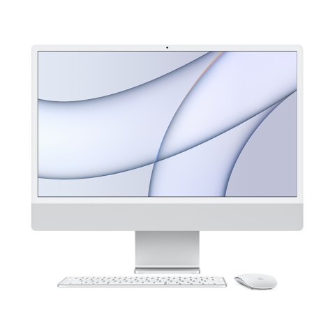 iMac 24" Retina 4,5K, (M1 8C CPU, 8C GPU), 8 ГБ, 256 ГБ SSD, серебристый